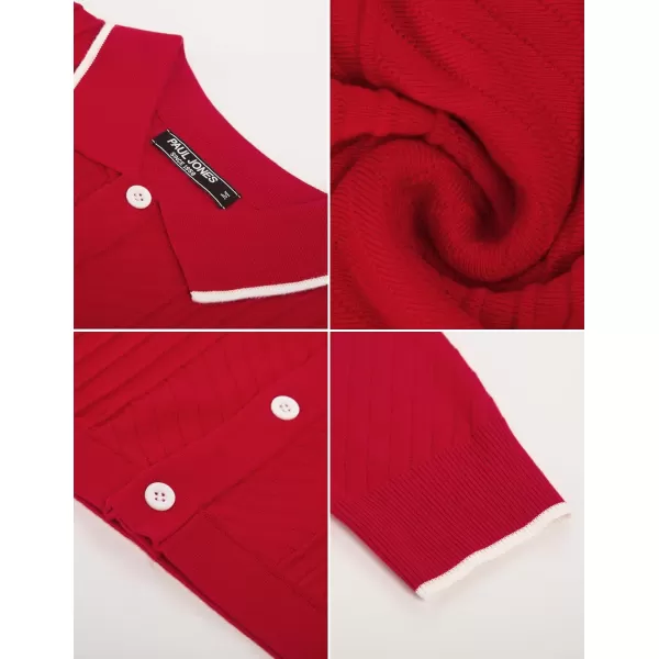 PJ Paul Jones Mens Knitting Stretch Golf Polo Shirts Lightweight Tee Shirts