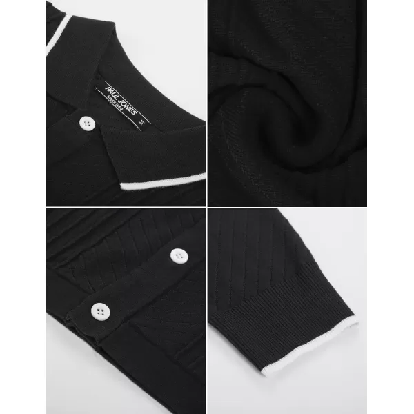 PJ Paul Jones Mens Knitting Stretch Golf Polo Shirts Lightweight Tee Shirts