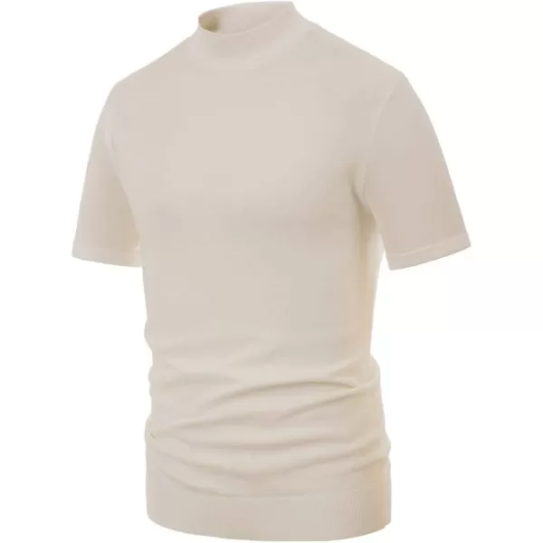 PJ Paul Jones Mens Mock Turtleneck Knit Pullover Sweater Short Sleeve Solid Knitwear Sweaters