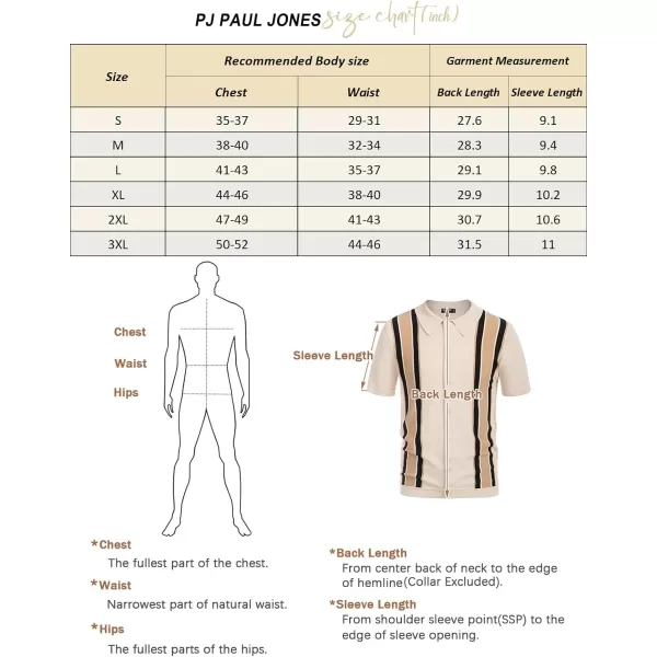 PJ Paul Jones Mens Polo Shirts Vintage Striped Lightweight Knitting Golf Shirts