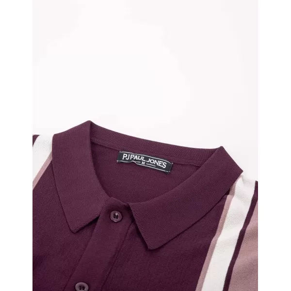 PJ Paul Jones Mens Polo Shirts Vintage Striped Lightweight Knitting Golf Shirts