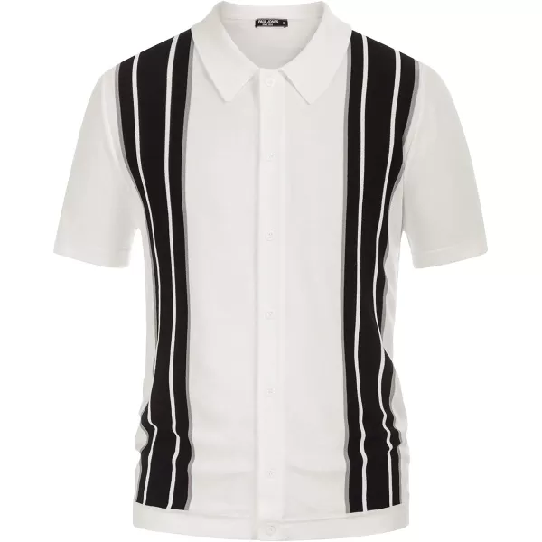 PJ Paul Jones Mens Polo Shirts Vintage Striped Lightweight Knitting Golf Shirts