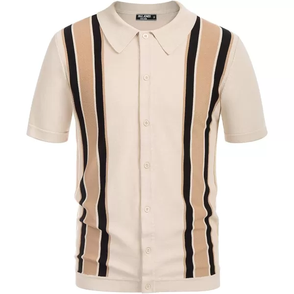 PJ Paul Jones Mens Polo Shirts Vintage Striped Lightweight Knitting Golf Shirts