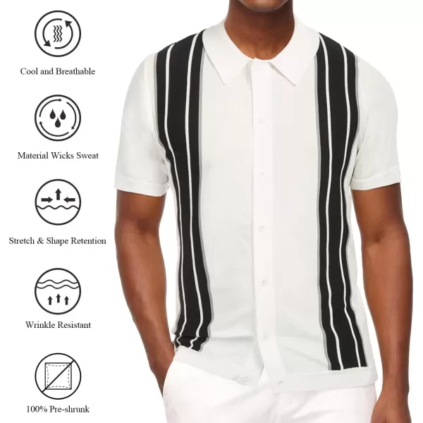 PJ Paul Jones Mens Polo Shirts Vintage Striped Lightweight Knitting Golf Shirts