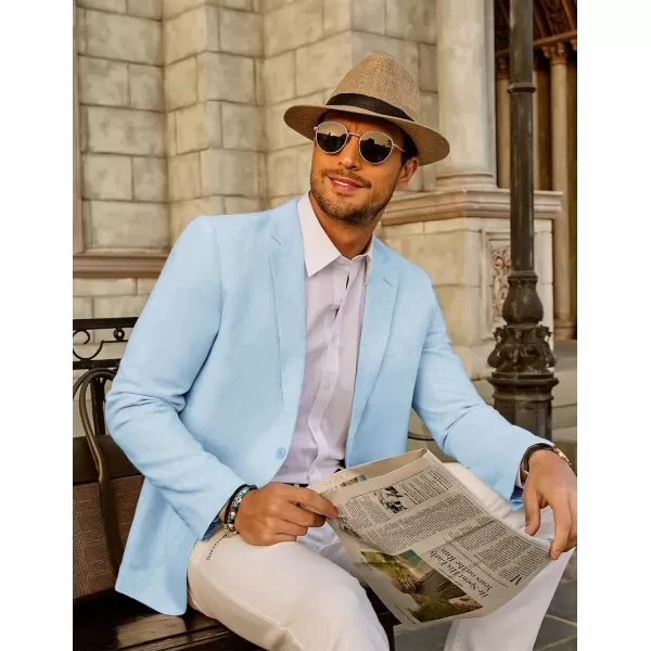 PJ Paul Jones Men's Slim Fit Lightweight Linen Jacket Tailored Blazer Sport Coat