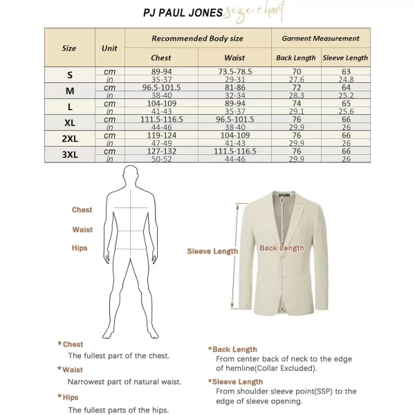 PJ Paul Jones Men's Slim Fit Lightweight Linen Jacket Tailored Blazer Sport Coat