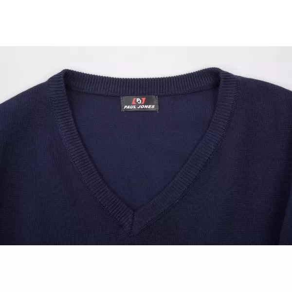 PJ Paul Jones Men's V Neck Pullover Sweaters Classic Long Sleeve Knitting Sweater