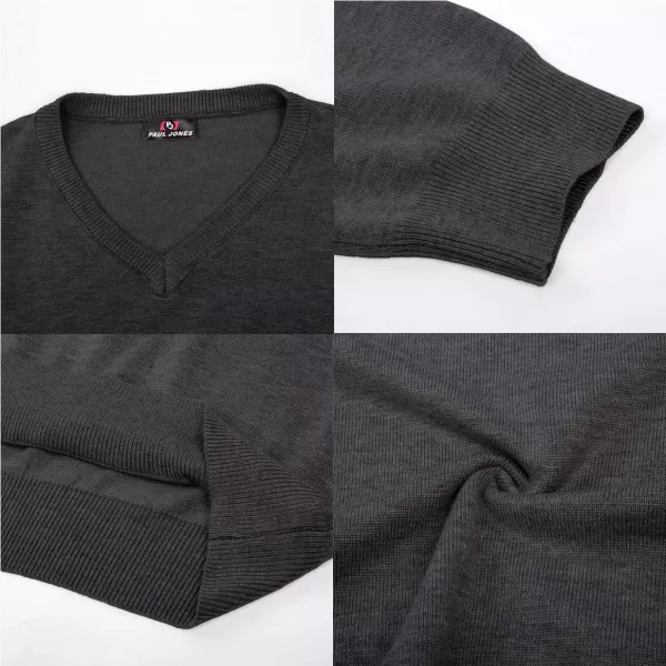 PJ Paul Jones Men's V Neck Pullover Sweaters Classic Long Sleeve Knitting Sweater