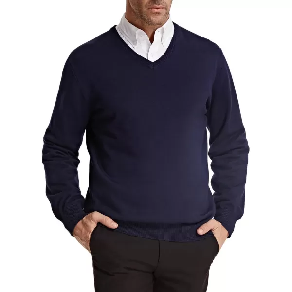 PJ Paul Jones Men's V Neck Pullover Sweaters Classic Long Sleeve Knitting Sweater