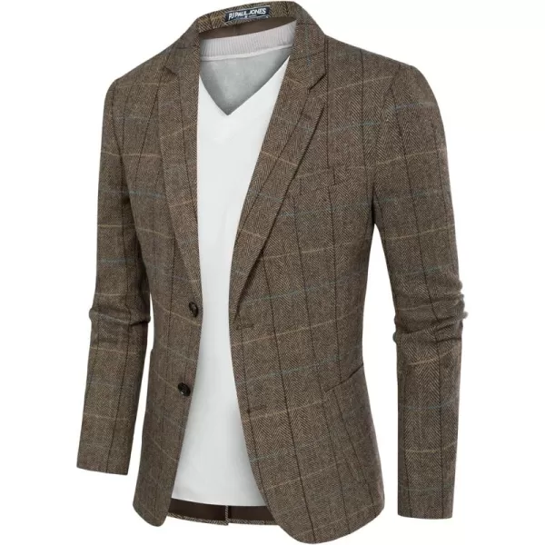 Herringbone Tweed Blazer British Wool Blend Sport Coat Jacket