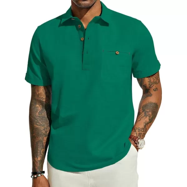 PJ PAUL JONES Men Cotton Linen Shirt Casual Short Sleeve Hippie Shirts Summer Beach Shirt Vacation Shirt with Pocket