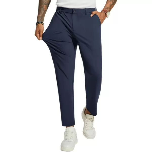 PJ PAUL JONES Men's 4 Way Stretch Golf Pants Casual Cropped Slim Fit Lightweight Pants Business Dress Pant Trousers