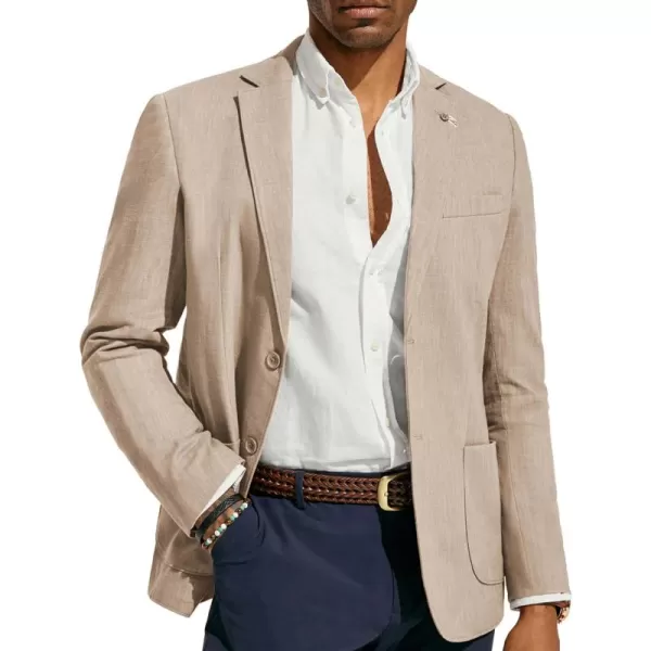 PJ PAUL JONES Mens Blazer Casual Cotton-Linen Sport Coat Lightweight 2 Button Unlined Suit Jackets