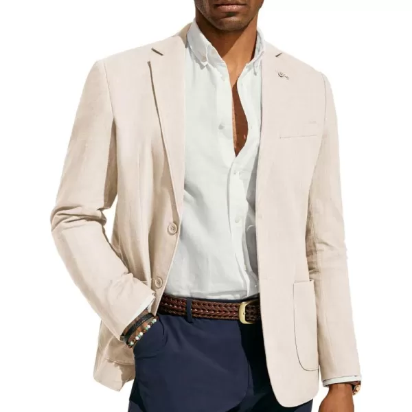 PJ PAUL JONES Mens Blazer Casual Cotton-Linen Sport Coat Lightweight 2 Button Unlined Suit Jackets