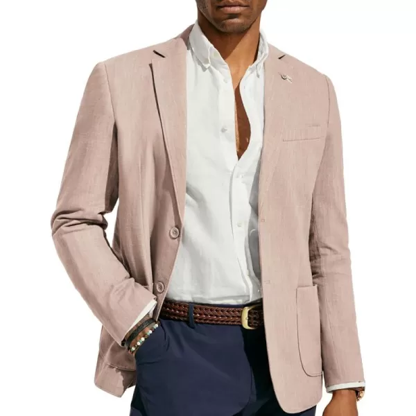PJ PAUL JONES Mens Blazer Casual Cotton-Linen Sport Coat Lightweight 2 Button Unlined Suit Jackets