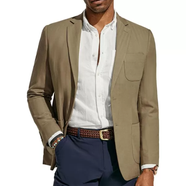 PJ PAUL JONES Men's Blazer Jacket Cotton Linen Sports Coats Regular Fit Two Buttons Herringbone Suit Jackets