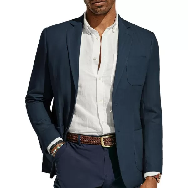 PJ PAUL JONES Men's Blazer Jacket Cotton Linen Sports Coats Regular Fit Two Buttons Herringbone Suit Jackets
