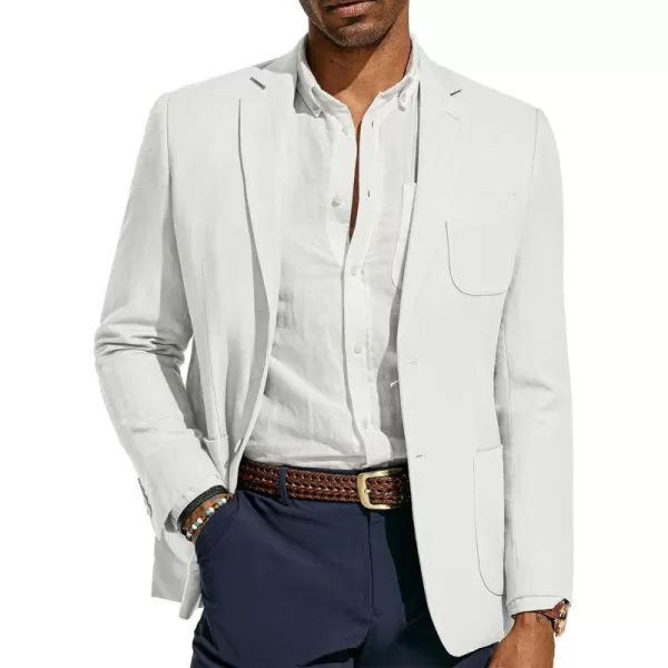 PJ PAUL JONES Men's Blazer Jacket Cotton Linen Sports Coats Regular Fit Two Buttons Herringbone Suit Jackets