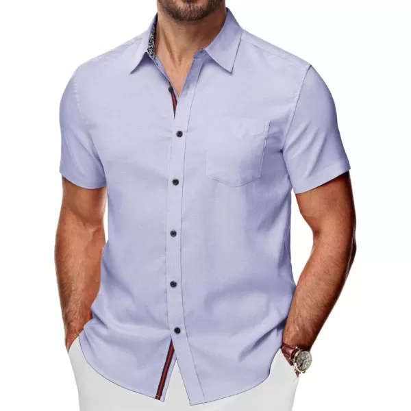 PJ PAUL JONES Mens Button Down Short Sleeve Shirt Casual Wrinkle Free Dress Shirt Summer Shirts with Pocket