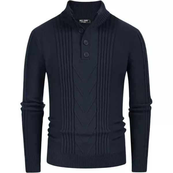 PJ PAUL JONES Men's Cable Knit Henley Pullover Sweater Thermal Jumper Sweaters