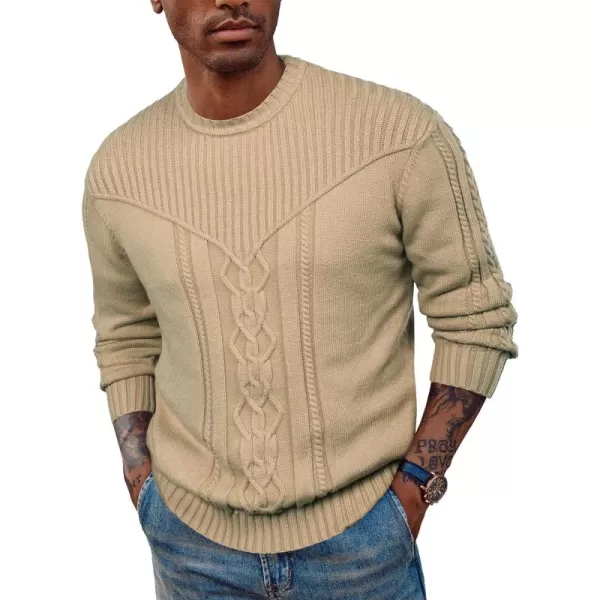 PJ PAUL JONES Mens Cable Knit Pullover Sweater Vintage Crewneck Warm Sweaters