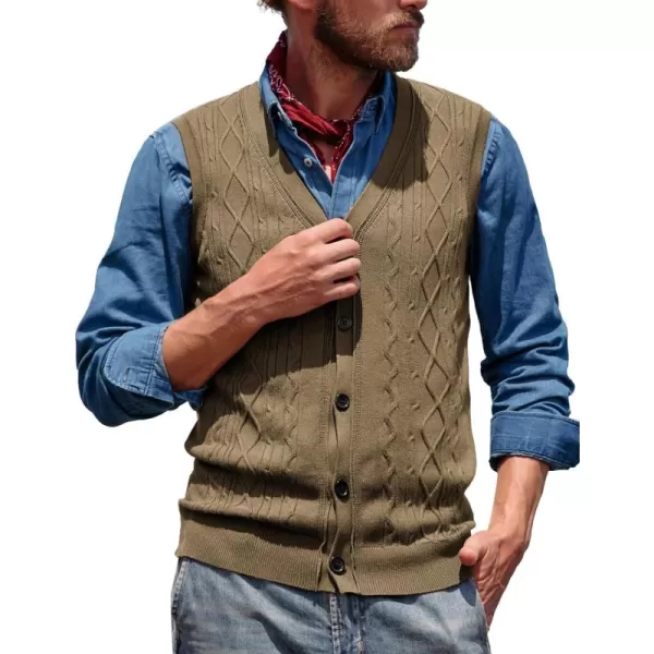PJ PAUL JONES Mens Cable Knit Sweater Vests Button Down Jersey Knit Vest