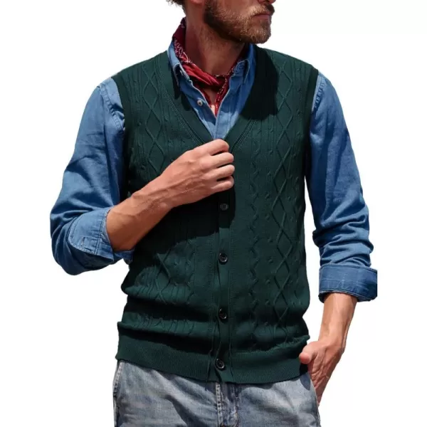 PJ PAUL JONES Mens Cable Knit Sweater Vests Button Down Jersey Knit Vest