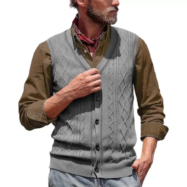 PJ PAUL JONES Mens Cable Knit Sweater Vests Button Down Jersey Knit Vest