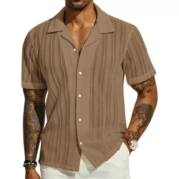 PJ PAUL JONES Men's Casual Button Down Shirts Cuban Collar Summer Beach Shirts