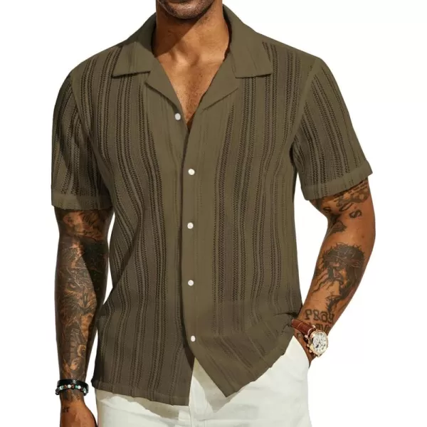 PJ PAUL JONES Men's Casual Button Down Shirts Cuban Collar Summer Beach Shirts