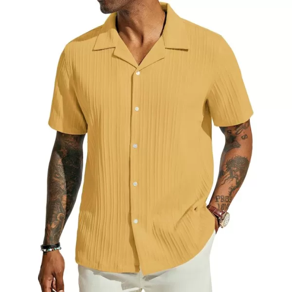 PJ PAUL JONES Men's Casual Button Down Shirts Short Sleeve Summer Shirts Wrinkle-Free Shirts Textured Beach Shirts