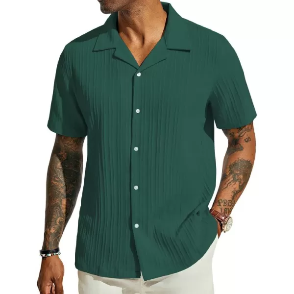 PJ PAUL JONES Men's Casual Button Down Shirts Short Sleeve Summer Shirts Wrinkle-Free Shirts Textured Beach Shirts