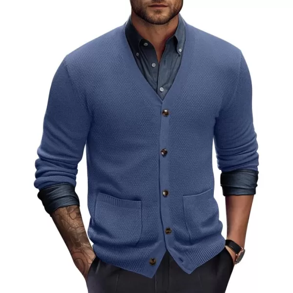 PJ PAUL JONES Men's Casual Cardigan Sweaters Long Sleeve V-Neck Cardigans Button-up Knitted Sweater