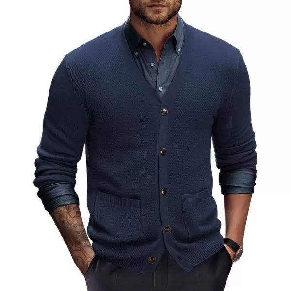 PJ PAUL JONES Men's Casual Cardigan Sweaters Long Sleeve V-Neck Cardigans Button-up Knitted Sweater