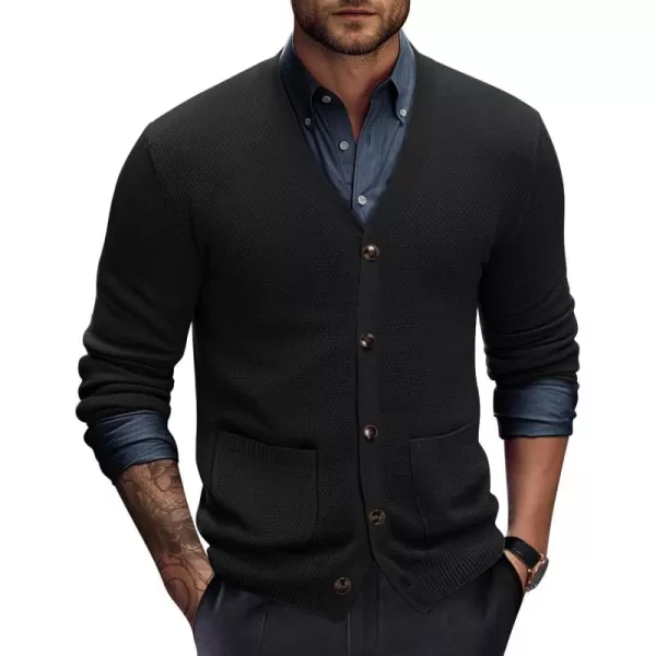 PJ PAUL JONES Men's Casual Cardigan Sweaters Long Sleeve V-Neck Cardigans Button-up Knitted Sweater