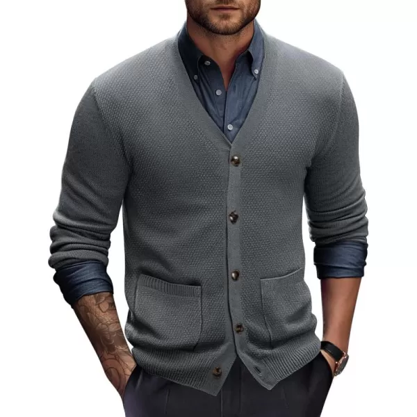PJ PAUL JONES Men's Casual Cardigan Sweaters Long Sleeve V-Neck Cardigans Button-up Knitted Sweater