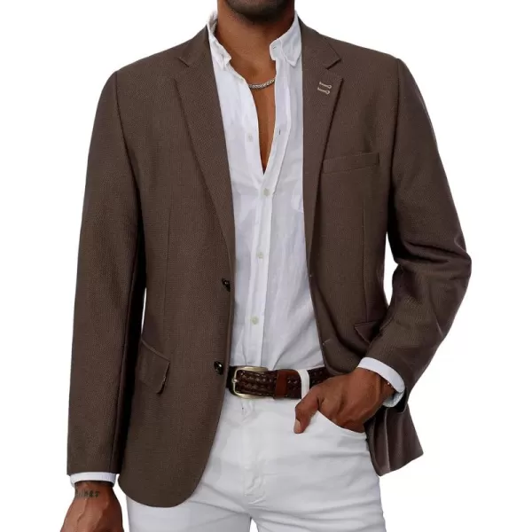 PJ PAUL JONES Mens Casual Knit Blazer Suit Jacket Slim Fit 2 Button Sport Coat