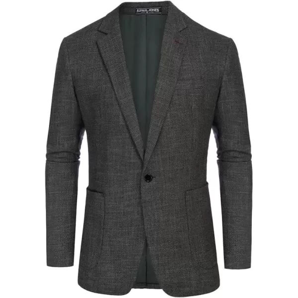 PJ PAUL JONES Mens Casual Suit Blazer Jackets One Button Regular Fit Linen Blend Sport Coat