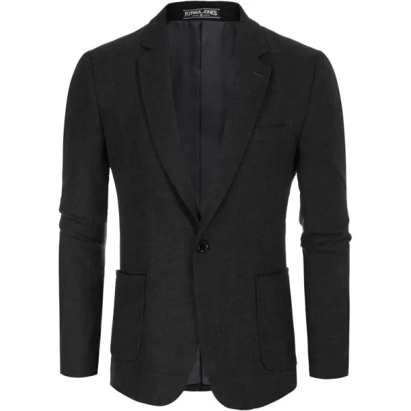 PJ PAUL JONES Mens Casual Suit Blazer Jackets One Button Regular Fit Linen Blend Sport Coat
