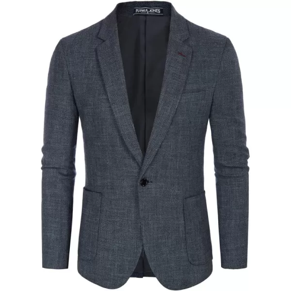 PJ PAUL JONES Mens Casual Suit Blazer Jackets One Button Regular Fit Linen Blend Sport Coat