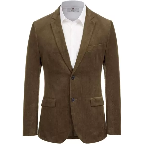 PJ PAUL JONES Mens Corduroy Blazer Jackets Slim Fit Two Button Casual Sports Coat