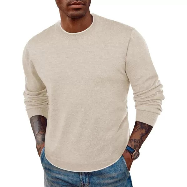 PJ PAUL JONES Mens Crewneck Dress Sweater Slim Fit Lightweight Wool Blend Knitted Sweaters