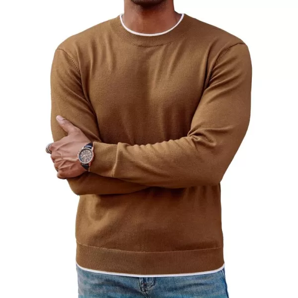 PJ PAUL JONES Mens Crewneck Dress Sweater Slim Fit Lightweight Wool Blend Knitted Sweaters