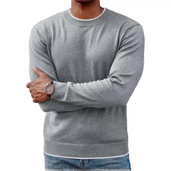 PJ PAUL JONES Mens Crewneck Dress Sweater Slim Fit Lightweight Wool Blend Knitted Sweaters