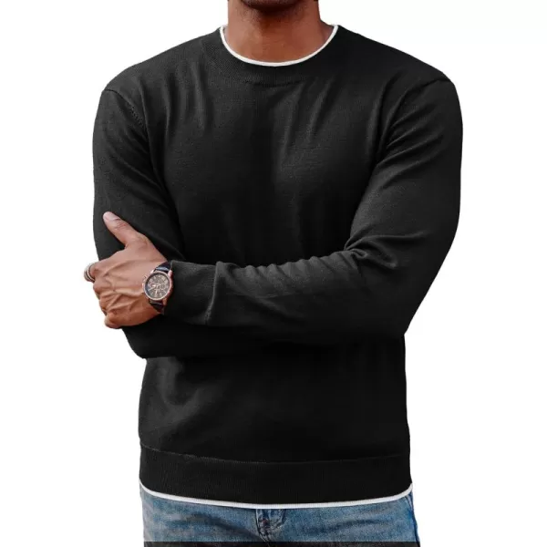 PJ PAUL JONES Mens Crewneck Dress Sweater Slim Fit Lightweight Wool Blend Knitted Sweaters