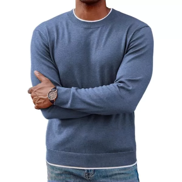 PJ PAUL JONES Mens Crewneck Dress Sweater Slim Fit Lightweight Wool Blend Knitted Sweaters