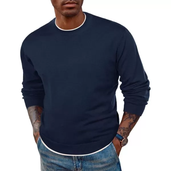 PJ PAUL JONES Mens Crewneck Dress Sweater Slim Fit Lightweight Wool Blend Knitted Sweaters