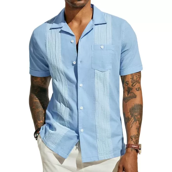 PJ PAUL JONES Men's Cuban Guayabera Shirts Button Down Linen Beach Shirt