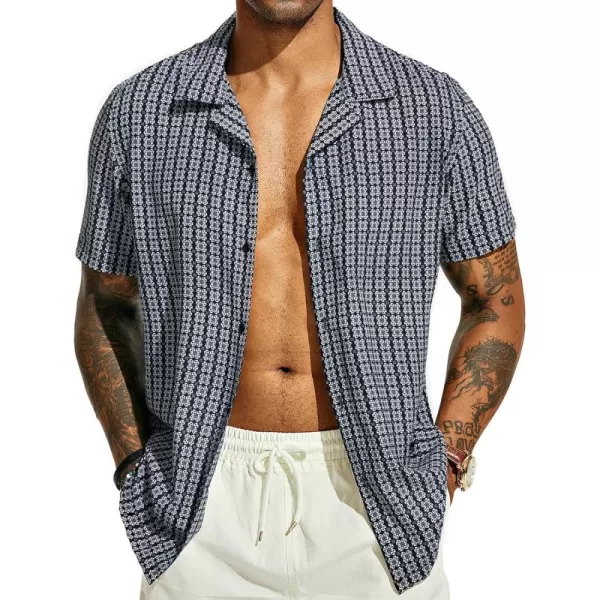PJ PAUL JONES Mens Floral Beach Shirts Short Sleeve Casual Button Down Shirts