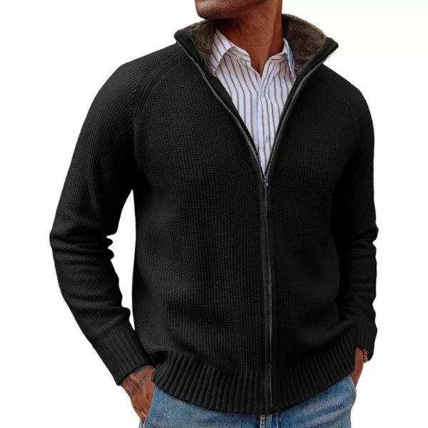 PJ PAUL JONES Mens Full Zip Cardigan Sweater Slim Fit Stand Collar Zip Up Sweater